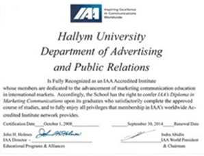 Hallym University Department of Avertising and Public Relations(IAA 인증교육기관 공인 문서)